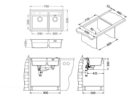 Кухонная мойка ALVEUS GRANITAL ATROX 50 TERRA - G22