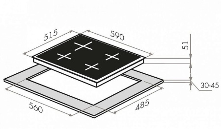 Газовая панель Maunfeld EGHG.64.33CBGI/G