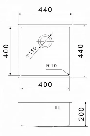 Кухонная мойка RIVELATO RINOX 4444 UN PVD black