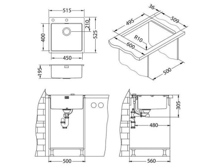 Кухонная мойка ALVEUS Pure Monarch 30 Copper-90 FS 1122708