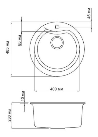 Мойка OMOIKIRI  yasugata 48r-bl tetogranit/черный 4993130