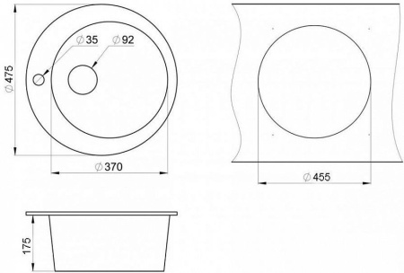 Кухонная мойка EMAR EMQ-1475.C оникс