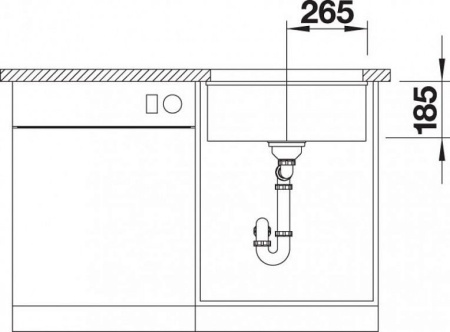 Кухонная мойка BLANCO SUBLINE 500-U 523740 черный