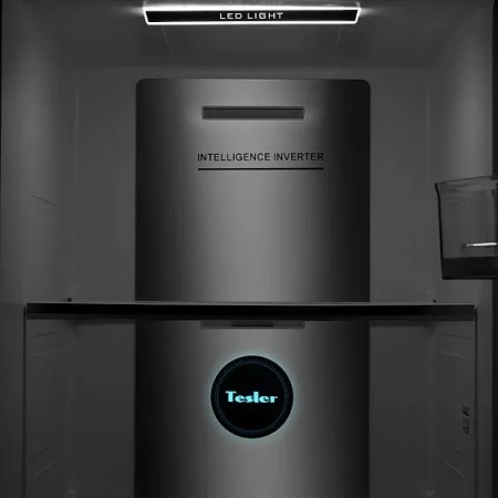 Холодильник TESLER RSD-537BI BLACK GLASS