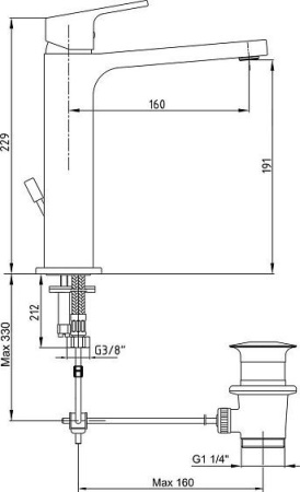Смеситель E.C.A. Tiera 102188013EX