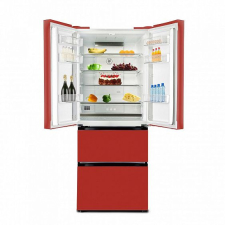 Холодильник TESLER RFD-361I RED GLASS