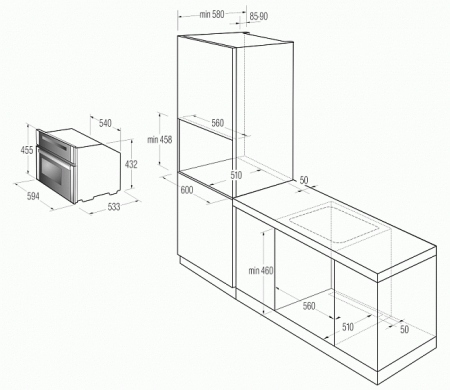 Пароварка встраиваемая GORENJE boc 6322 ax