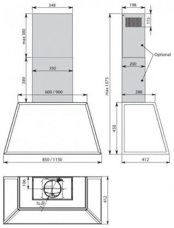 Вытяжка FALMEC TIME 115 Pewter CTZN15.00P2#IANV491F