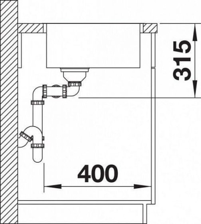 Кухонная мойка Blanco ANDANO 400/400-IF нерж.сталь зеркальная полировка с отв. арм. InFino (арт.5229