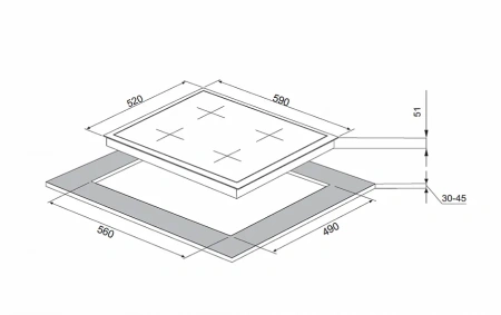 Газовая поверхность MAUNFELD mghs.64.62s_inox (нержавеющая сталь)