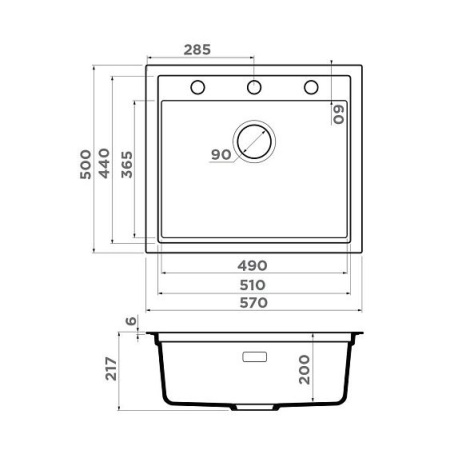 Кухонная мойка OMOIKIRI Sintesi 57-CN (4997142)