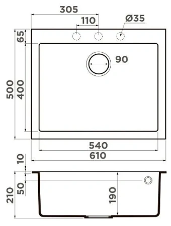 Кухонная мойка OMOIKIRI Bosen 61A-MO (4997198)