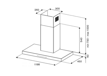 Вытяжка BERTAZZONI KT120P1AXT