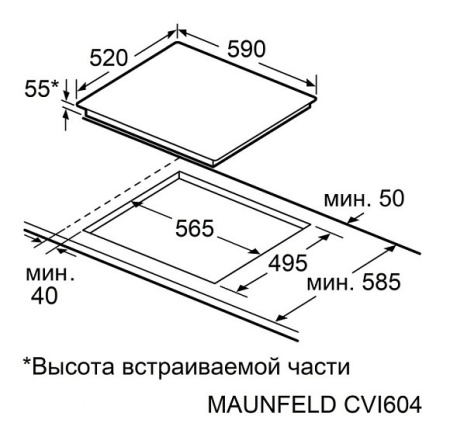 Варочная поверхность MAUNFELD CVI604SBEXWH Inverter
