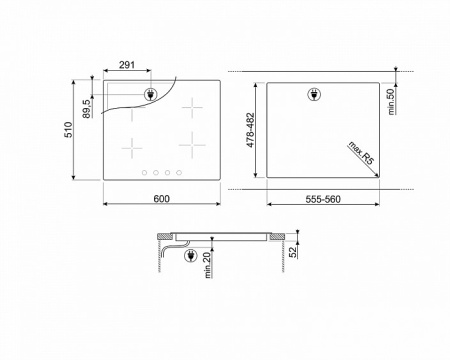 Варочная панель SMEG SI364BM