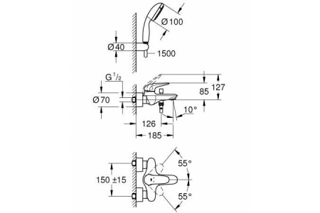 Смеситель GROHE Eurostyle 2372930A