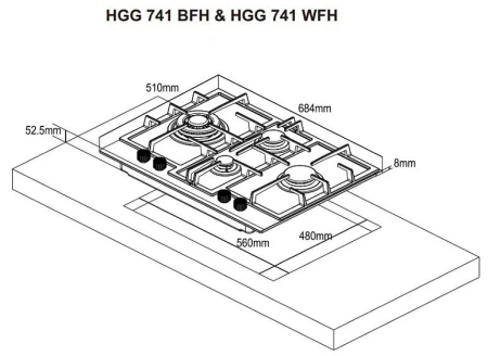 Варочная поверхность WEISSGAUFF HGG 741 WFH