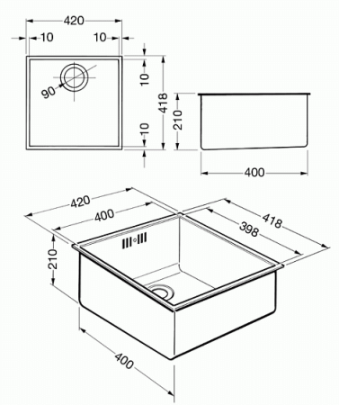 Кухонная мойка SMEG vstq40-2
