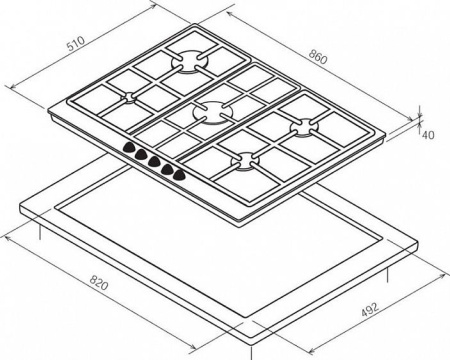 Варочная поверхность Bompani BO 294 MB/N бежевый