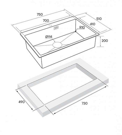 Кухонная мойка PAULMARK Vast PM217551-GM