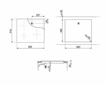 Поверхность SMEG SI1M7643B
