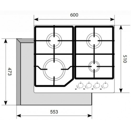 Газовая панель AKPO PGA 604 LGC wh