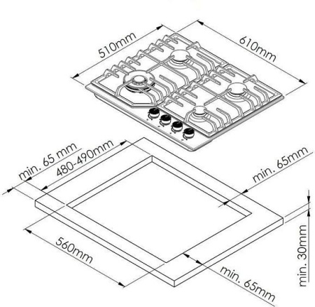 Варочная поверхность ZORG BLC FDW gray
