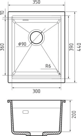 Кухонная мойка RIVELATO LINO 354 topazio
