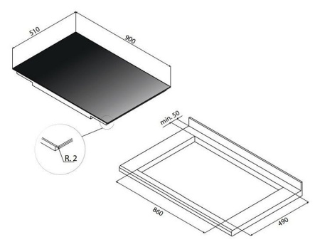 Варочная поверхность FALMEC PIANO INDUZIONE 90х51 (P01F9051.00#ZZZN400F)